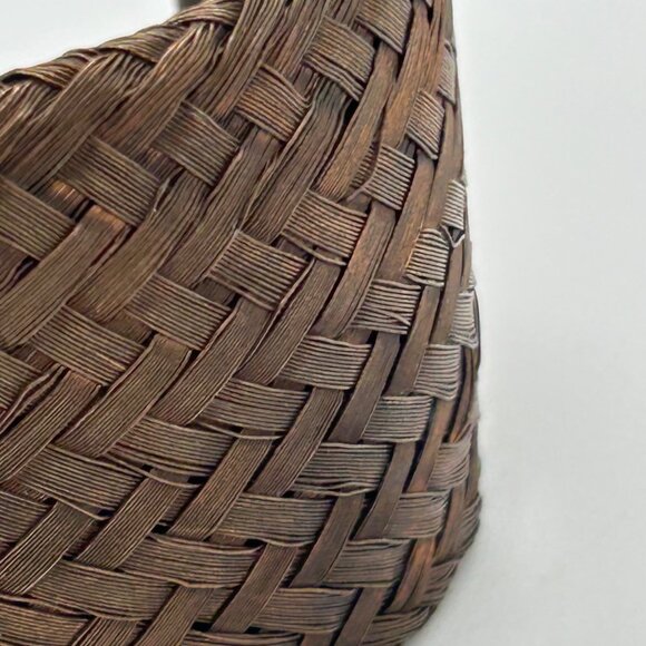 Sarah Cavender Metalworks Woven Copper-tone Cuff Bracelet Wide Design Handmade - Picture 7 of 11